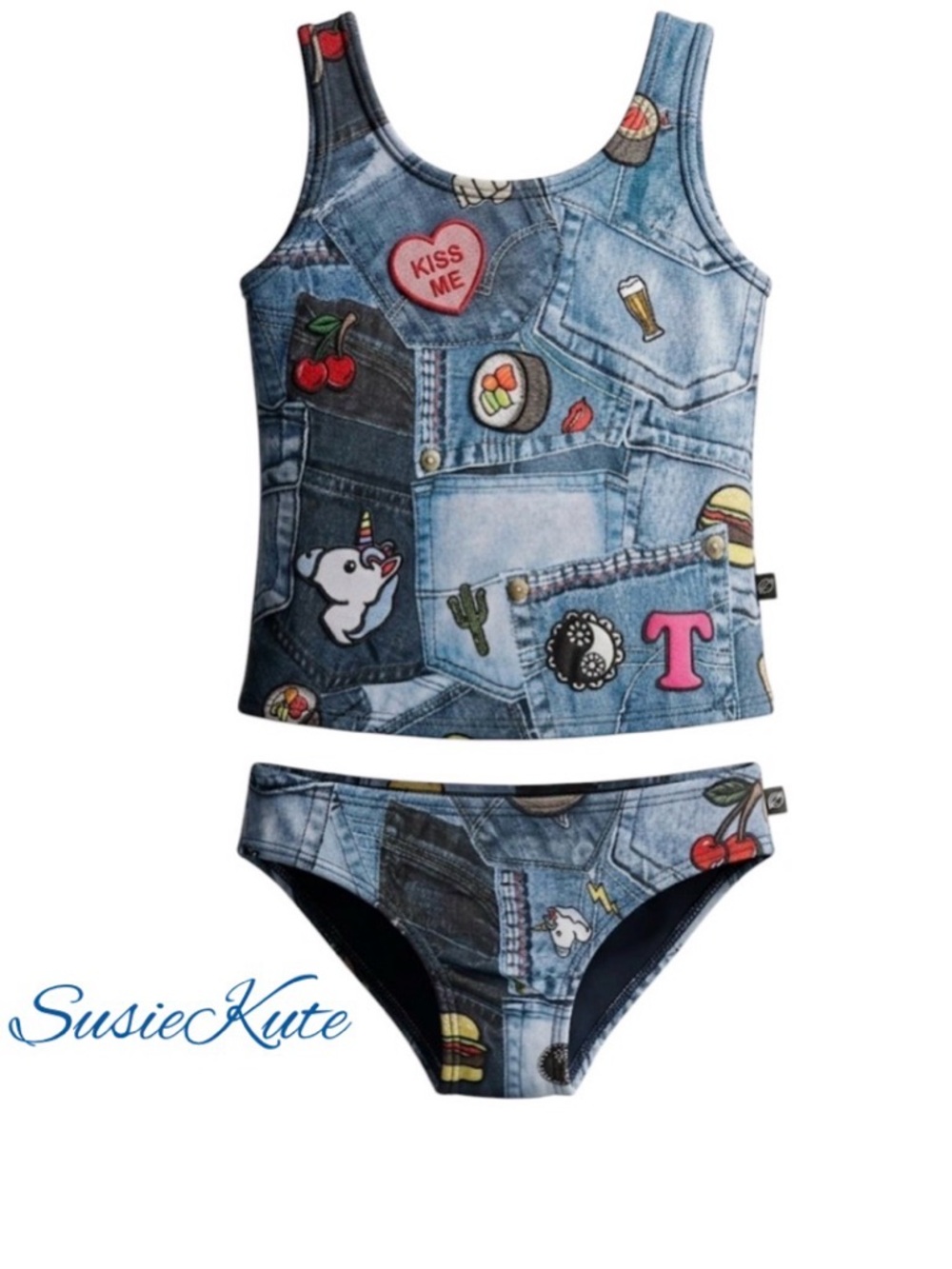 Terez Patch Pockets Tankini Set Size 2
